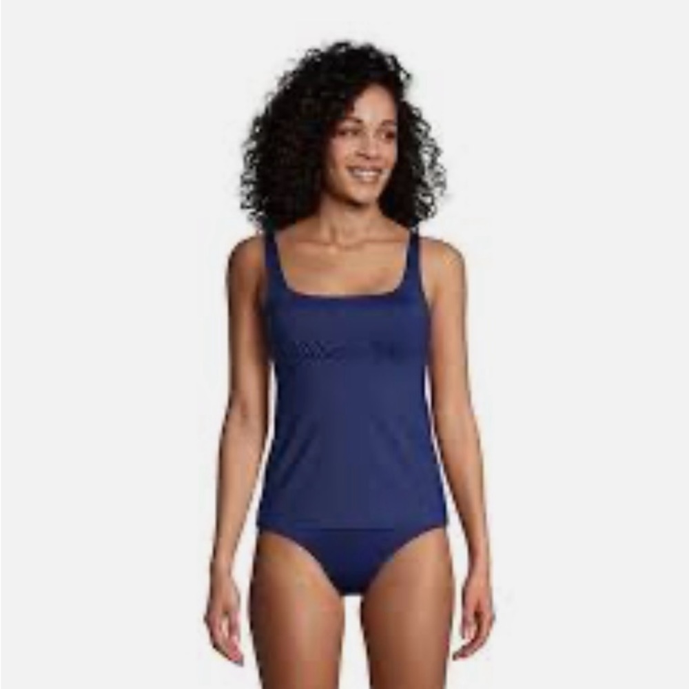 Lands End women’s size‎ 6 tankini two-piece swimsuit with drawstring ties